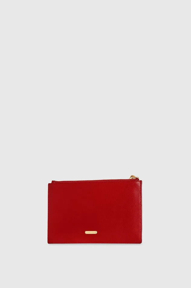 Rebecca Minkoff Medium Heart Studded Pouch Chili Women Clutches