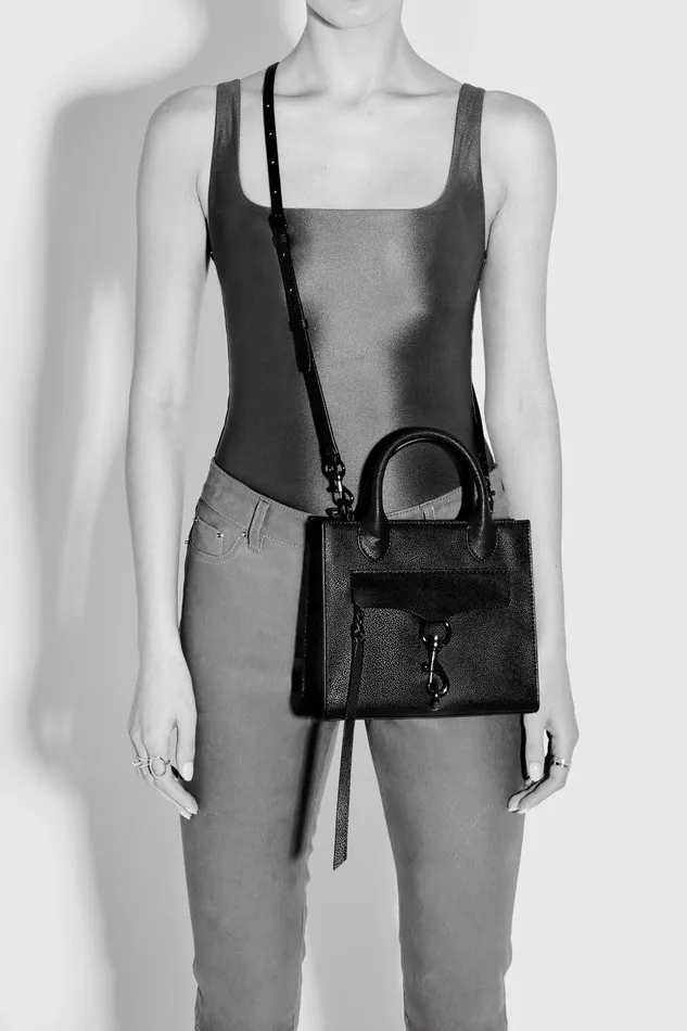 Rebecca Minkoff Megan Mini Tote Natural Strawsaddle Women Crossbody Bags