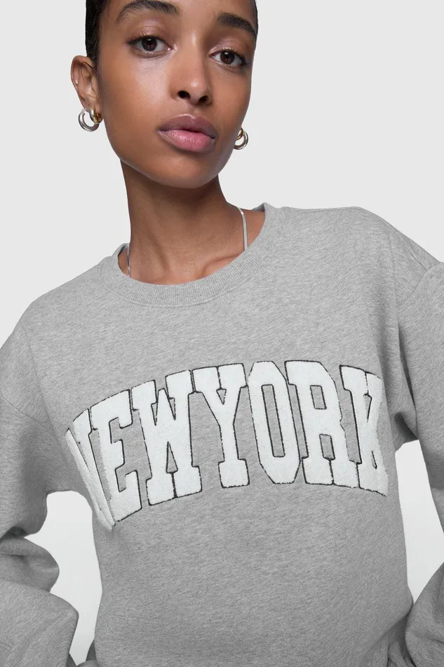 Rebecca Minkoff New York Sweatshirt Heather Grey Women Sweaters and Sweatshirts