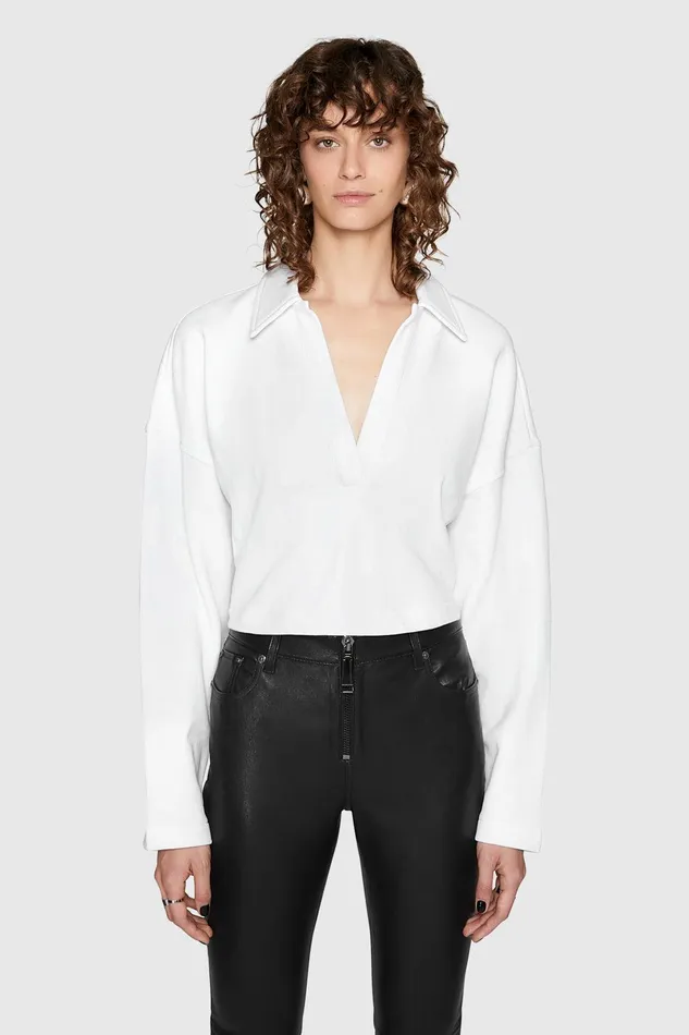 Rebecca Minkoff Park Rugby Shirt White Women Tops
