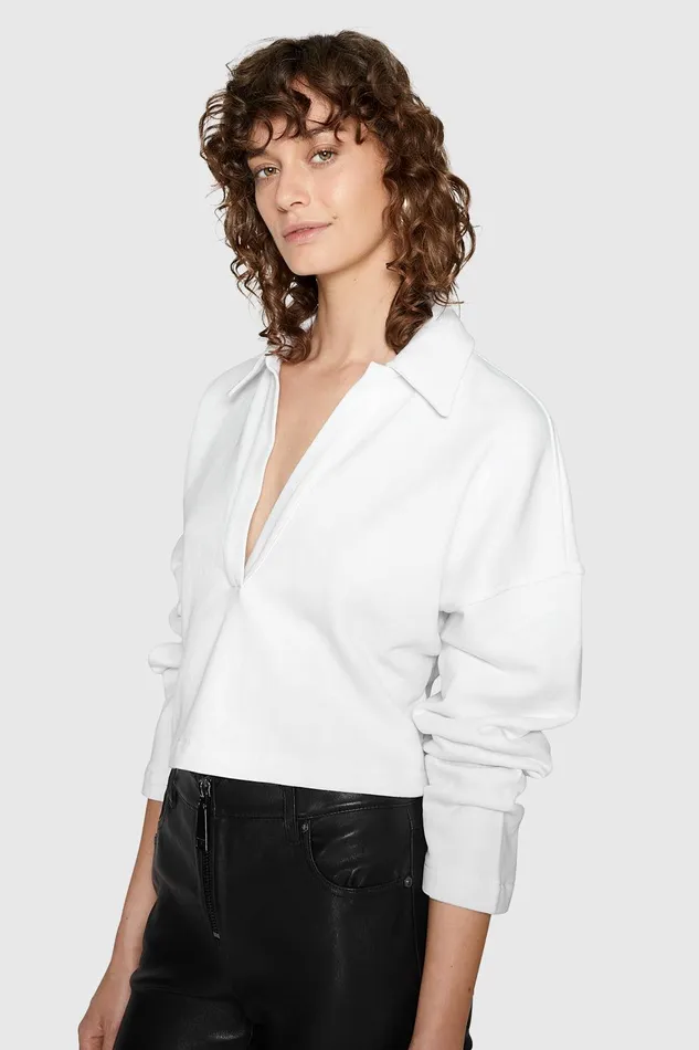 Rebecca Minkoff Park Rugby Shirt White Women Tops