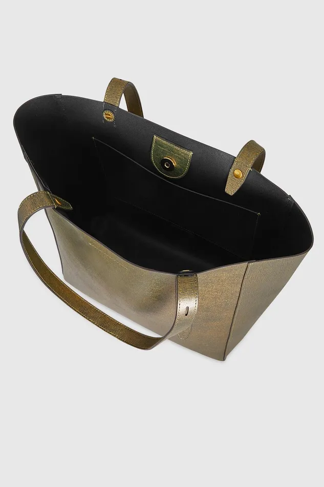Rebecca Minkoff Stevie North South Tote Gold Women Tote Bags