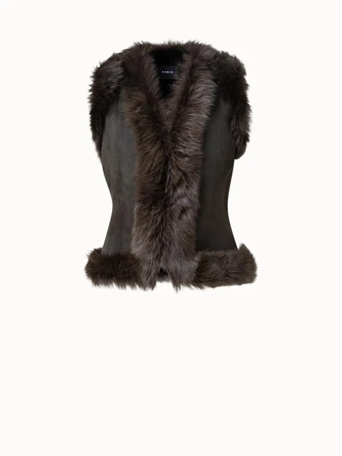 Reversible Shearling Gilet Moss Women Akris Jackets