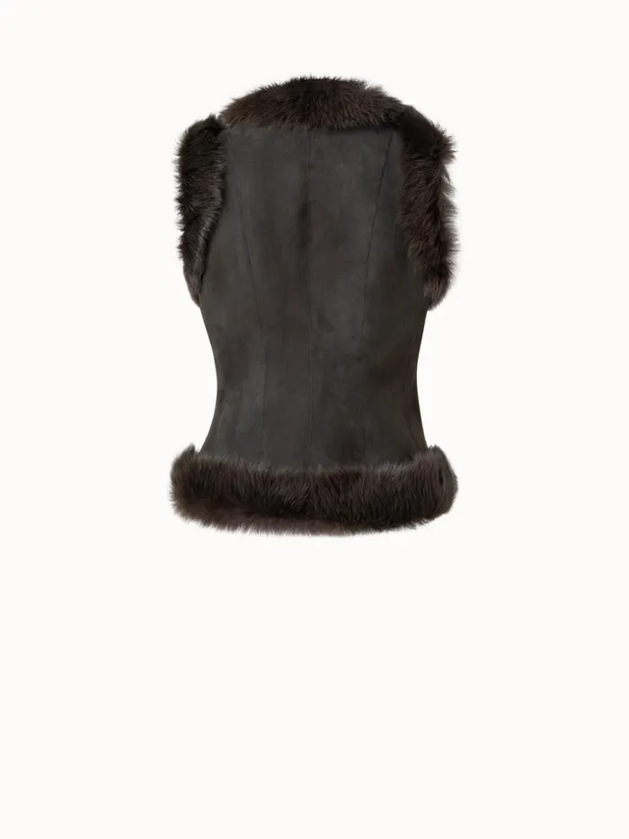 Reversible Shearling Gilet Moss Women Akris Jackets
