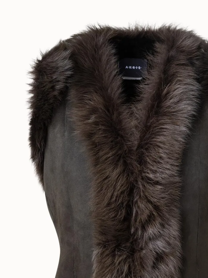 Reversible Shearling Gilet Moss Women Akris Jackets