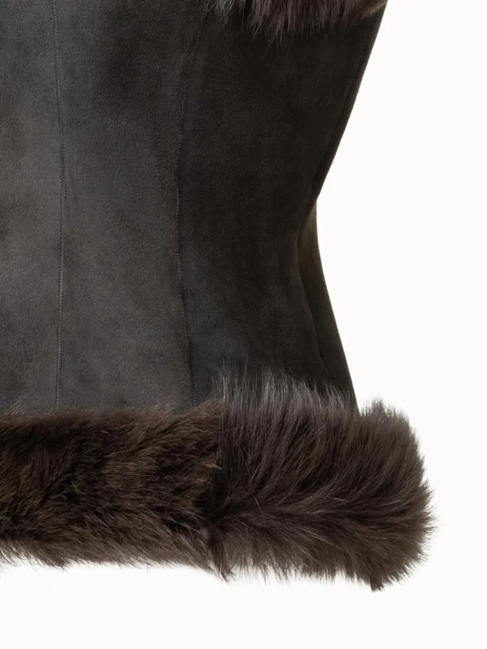 Reversible Shearling Gilet Moss Women Akris Jackets