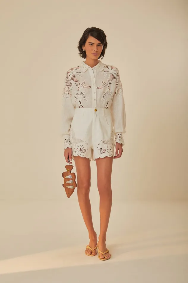 Richelieu Embroidered Shorts Women Farm Rio Shorts