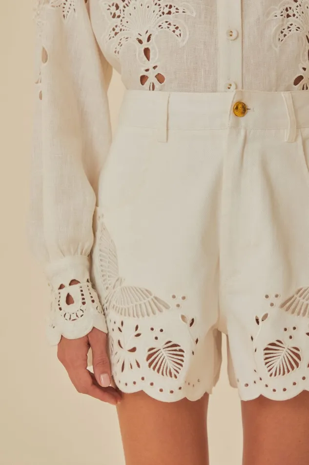 Richelieu Embroidered Shorts Women Farm Rio Shorts