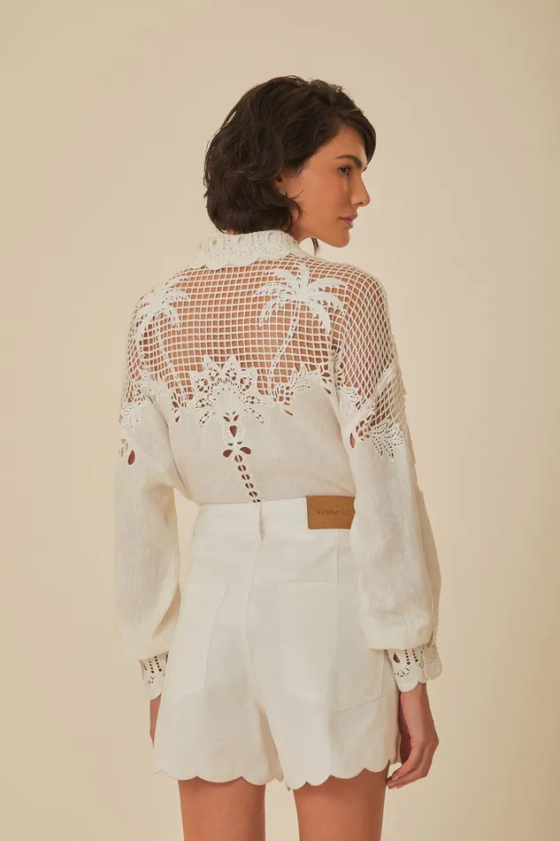 Richelieu Embroidered Shorts Women Farm Rio Shorts