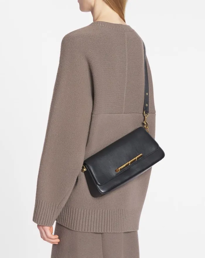 Squence By Lanvin Baguette Bag In Leather Black Women Lanvin Crossbody Bags and Shoulder Bags