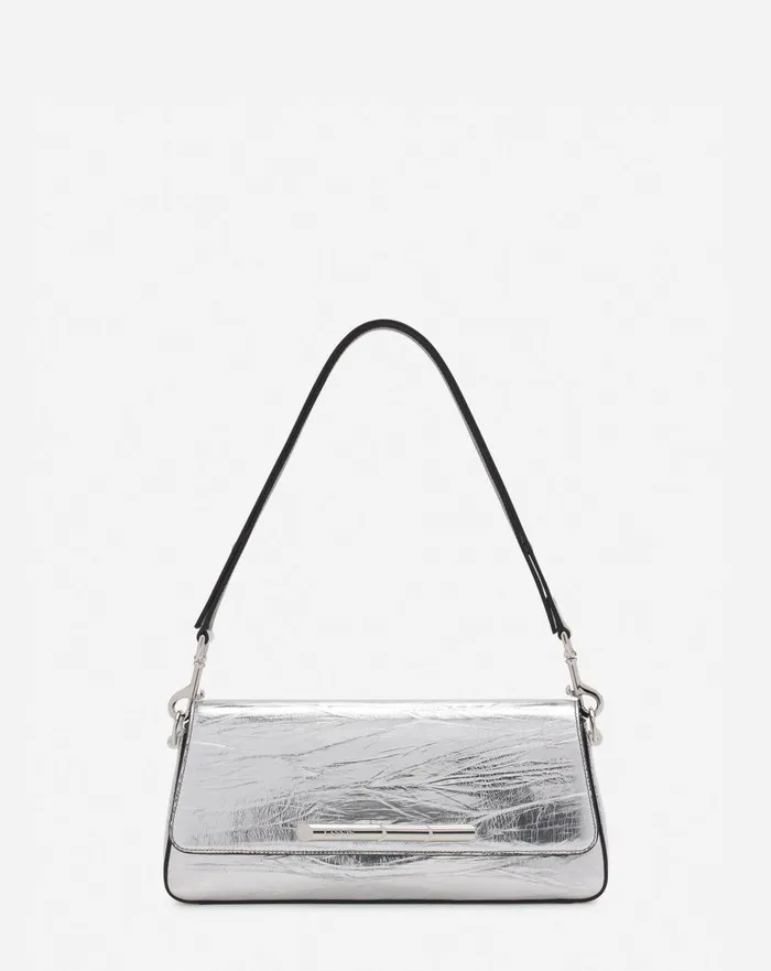 Squence By Lanvin Baguette Bag In Metallic Leather Silver Women Lanvin Crossbody Bags and Shoulder Bags Squence By Lanvin Baguette Bag In Metallic Leather Silver Women Lanvin Crossbody Bags and Shoulder Bags