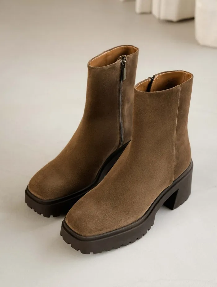Sadie Khaki Brown Women Bobbies Ankle Boots Sadie Khaki Brown Women Bobbies Ankle Boots