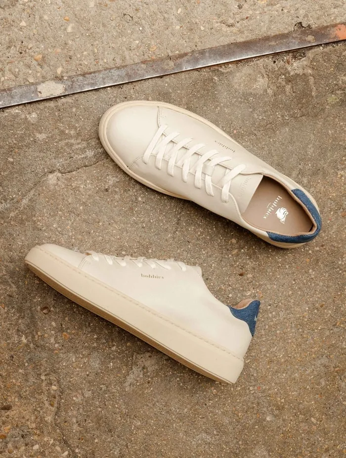 Sanna Off White and Stone Denim Women Bobbies Sneakers