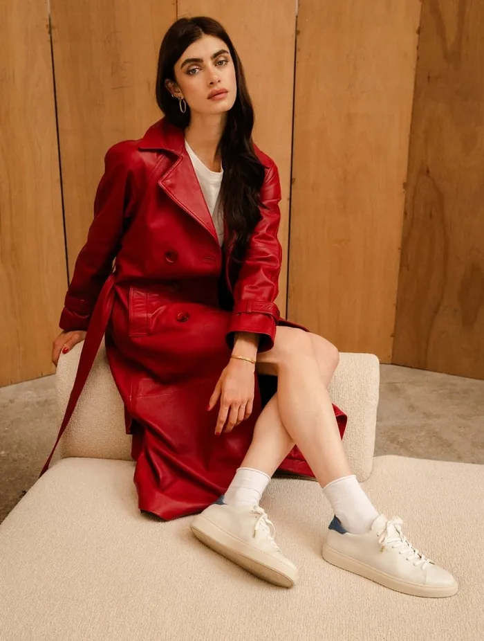 Sanna Off White and Stone Denim Women Bobbies Sneakers