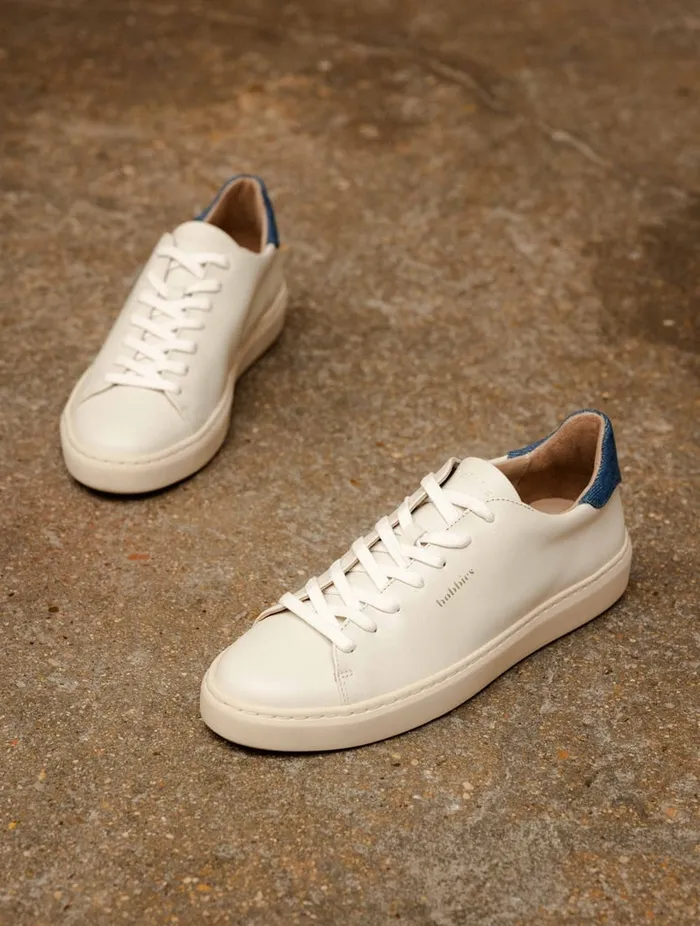 Sanna Off White and Stone Denim Women Bobbies Sneakers