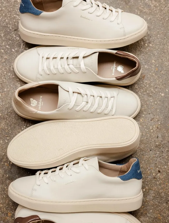 Sanna Off White and Stone Denim Women Bobbies Sneakers
