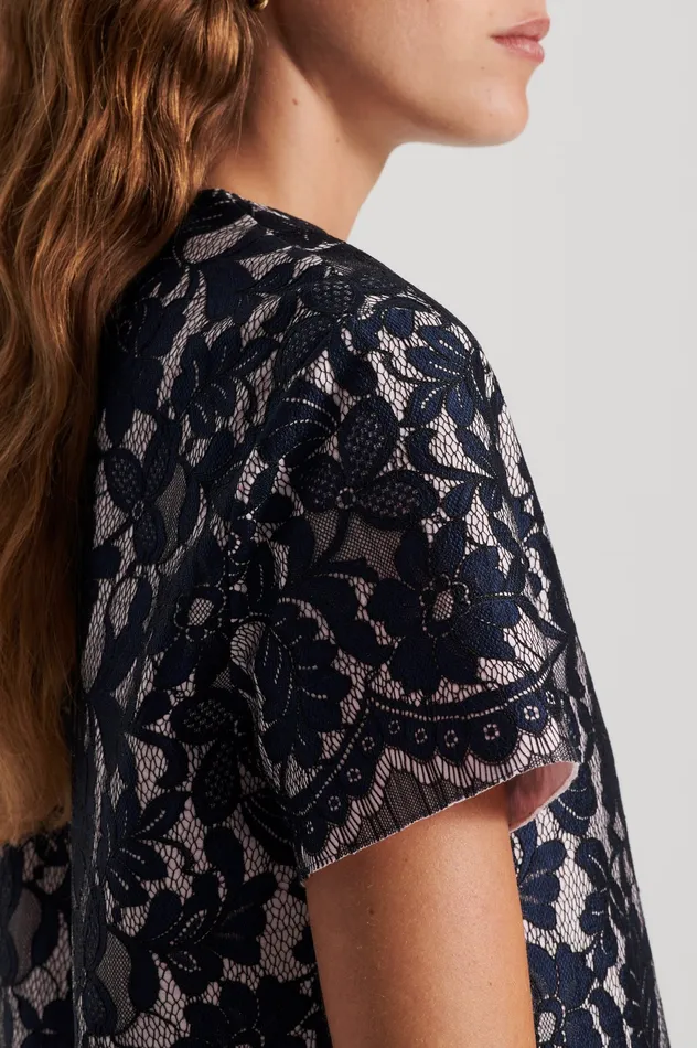 Scanlan Theodore BONDED LACE TOP NAVY Women Tops