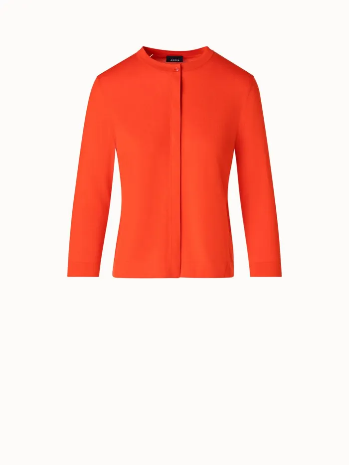 Sea Island Cotton Cardigan Poppy Women Akris Knitwear