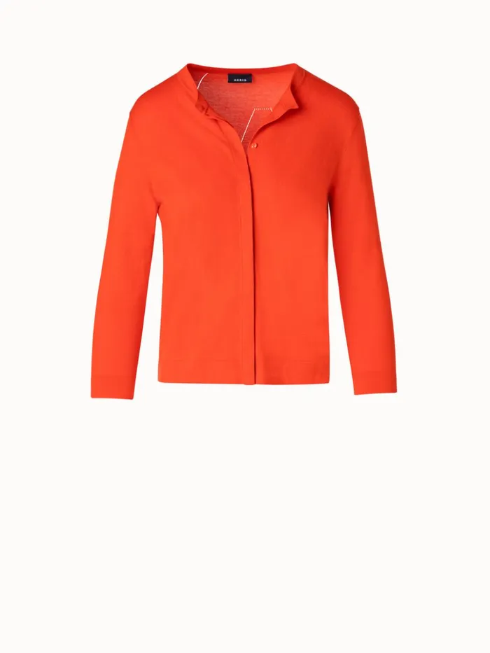 Sea Island Cotton Cardigan Poppy Women Akris Knitwear