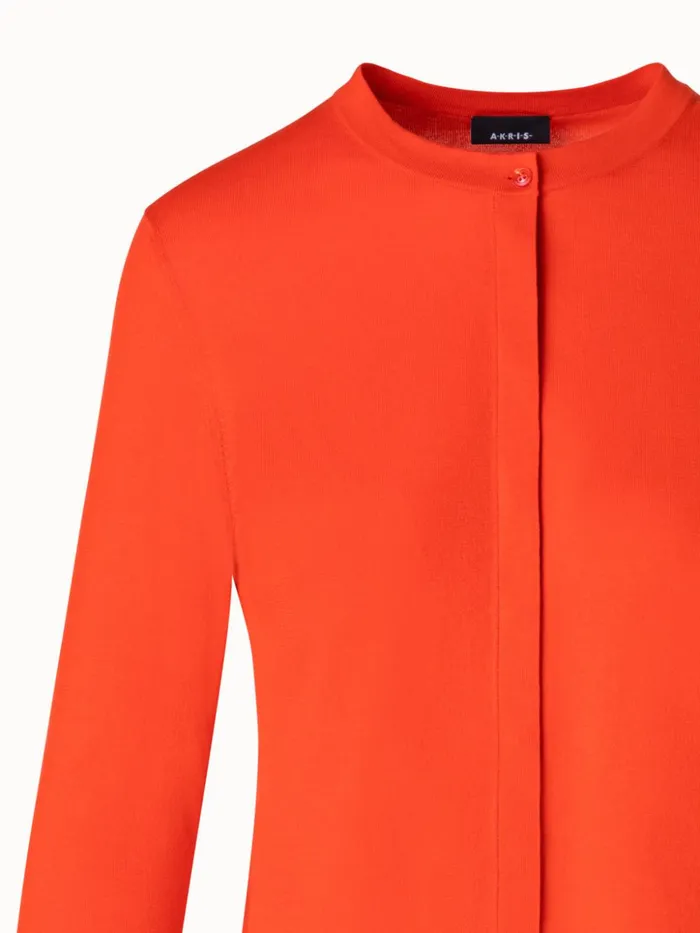 Sea Island Cotton Cardigan Poppy Women Akris Knitwear
