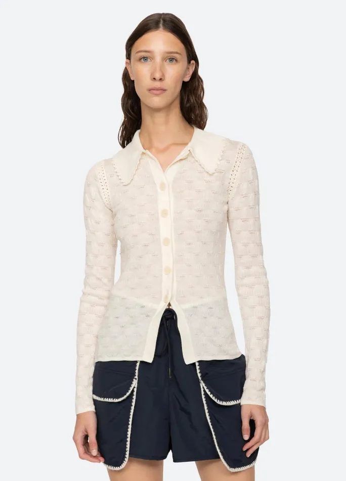 Sea New York Tops Women Mila Cardigan White Sea New York Tops Women Mila Cardigan White