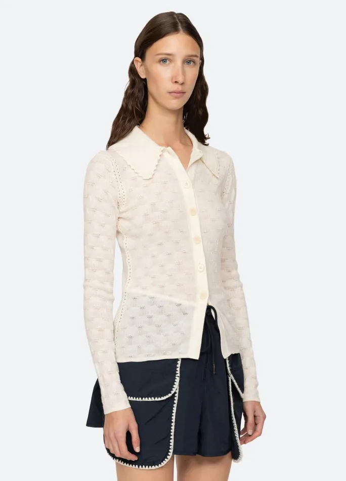 Sea New York Tops Women Mila Cardigan White Sea New York Tops Women Mila Cardigan White