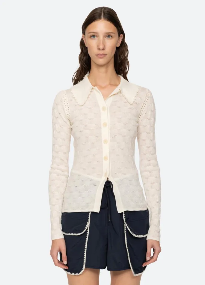 Sea New York Tops Women Mila Cardigan White Sea New York Tops Women Mila Cardigan White