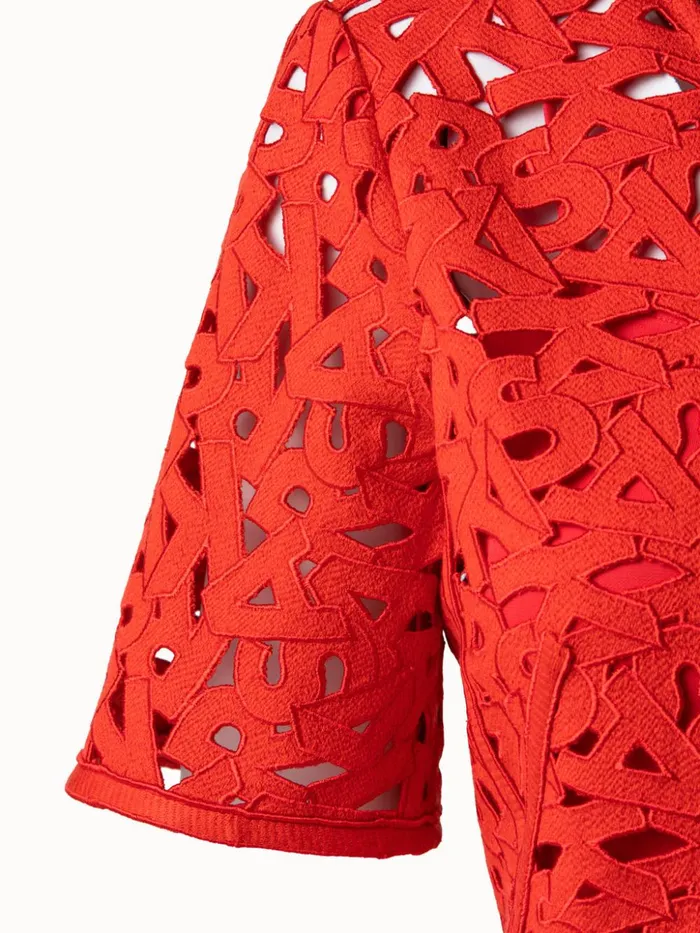 Second Glance Embroidery Sheath Dress Hibiscus Women Akris Dresses