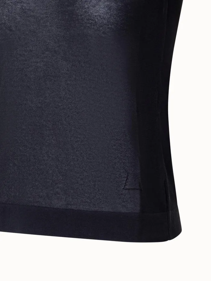 SemiTransparent Knit Top In Cotton Blend Black Women Akris Knitwear