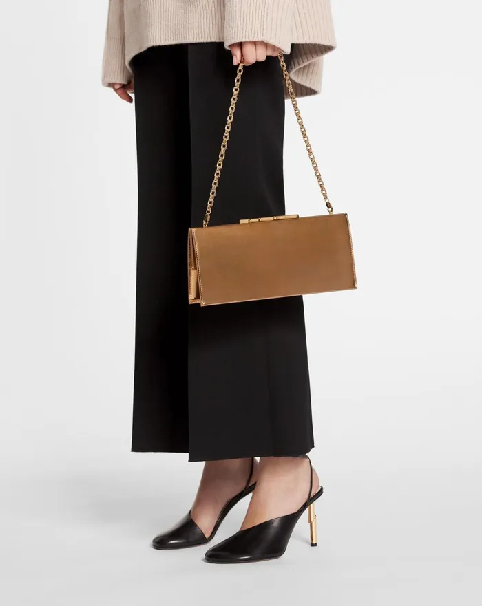 Sequence By Lanvin Metallic Leather Clutch Bag Gold Women Lanvin Mini Bags and Clutches