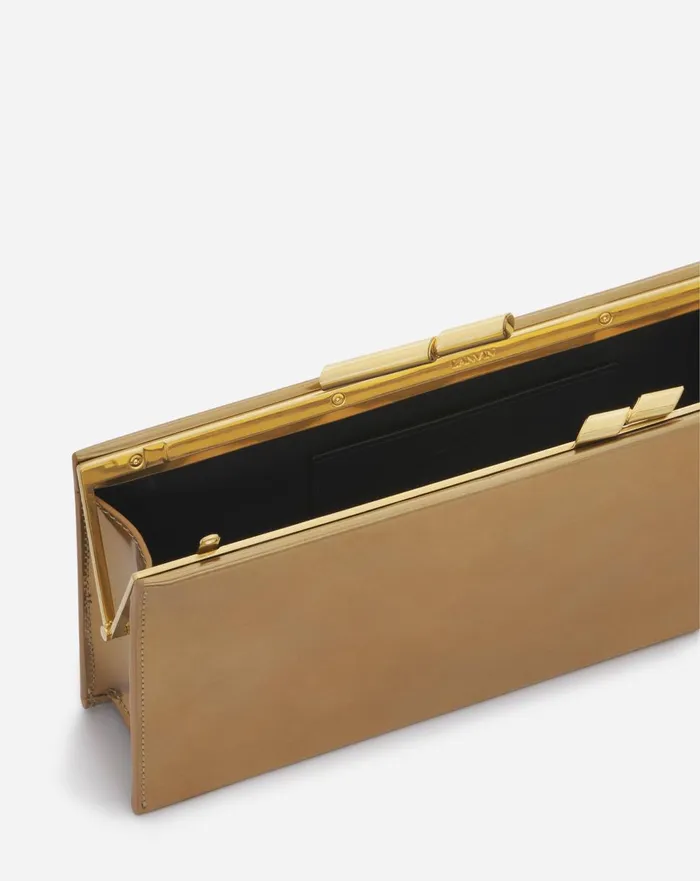 Sequence By Lanvin Metallic Leather Clutch Bag Gold Women Lanvin Mini Bags and Clutches
