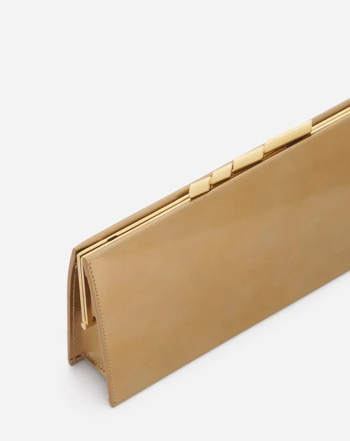 Sequence By Lanvin Metallic Leather Clutch Bag Gold Women Lanvin Mini Bags and Clutches