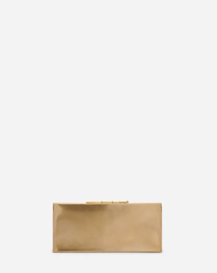 Sequence By Lanvin Metallic Leather Clutch Bag Gold Women Lanvin Mini Bags and Clutches