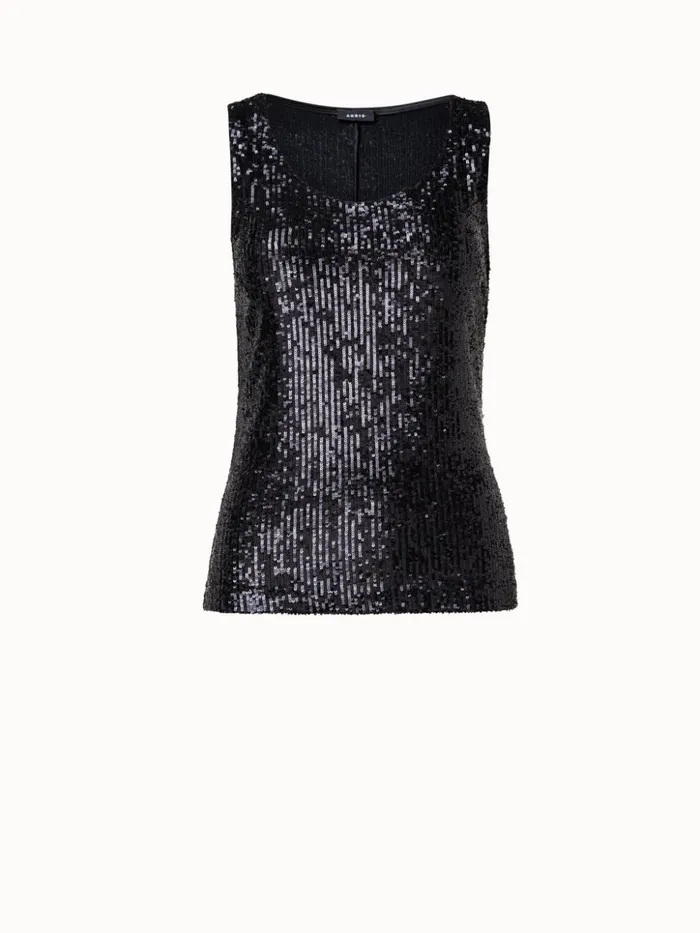 Sequins Tank Top Black Women Akris Tops