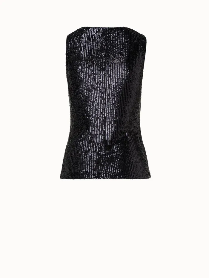 Sequins Tank Top Black Women Akris Tops
