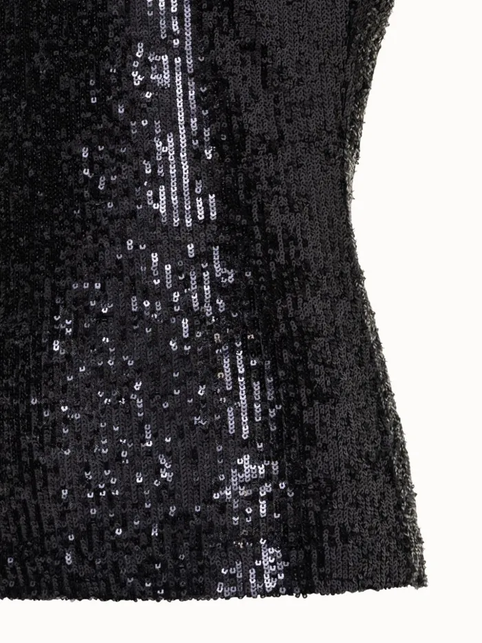 Sequins Tank Top Black Women Akris Tops