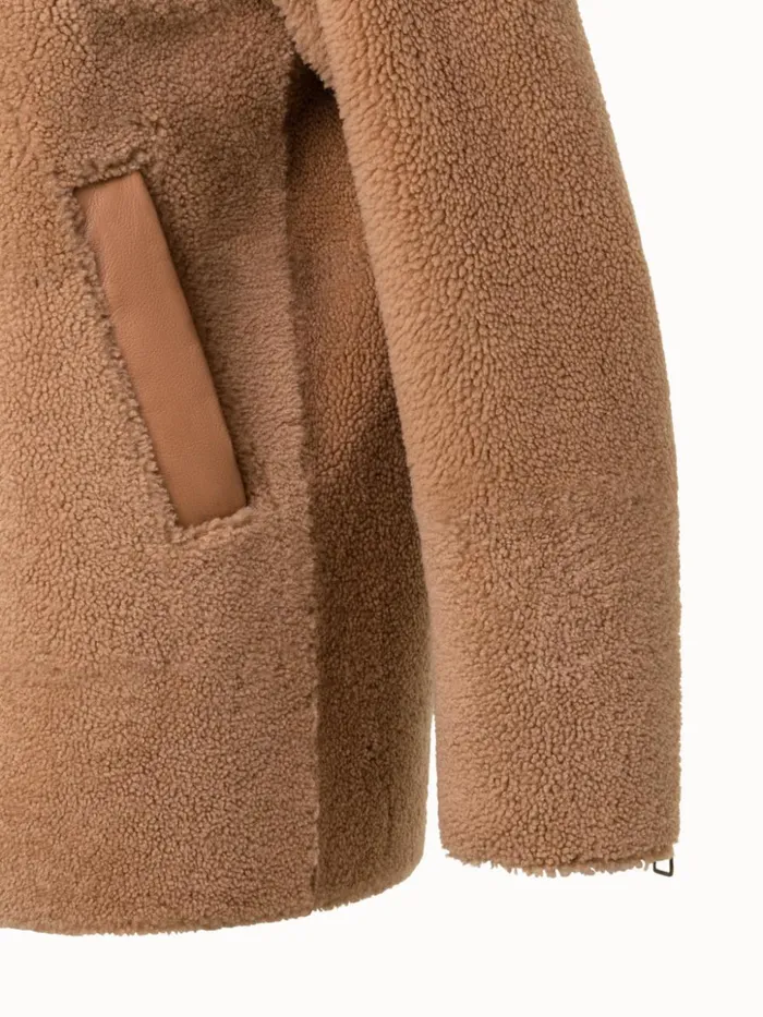 Shearling Jacket Camel Women Akris Jackets