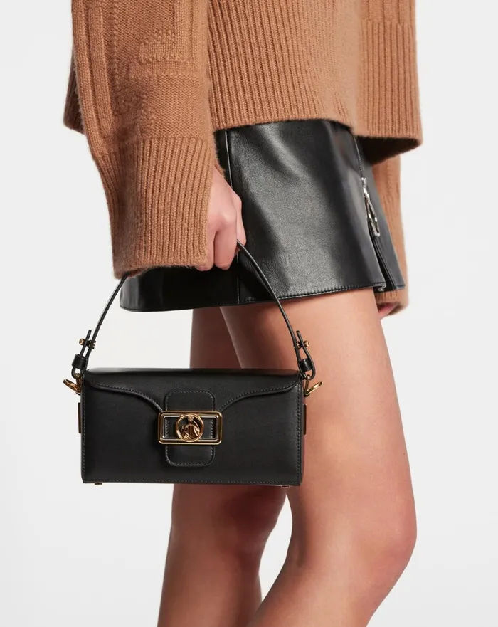 Shiny Leather Nano Pencil Bag Black Women Lanvin Mini Bags and Clutches