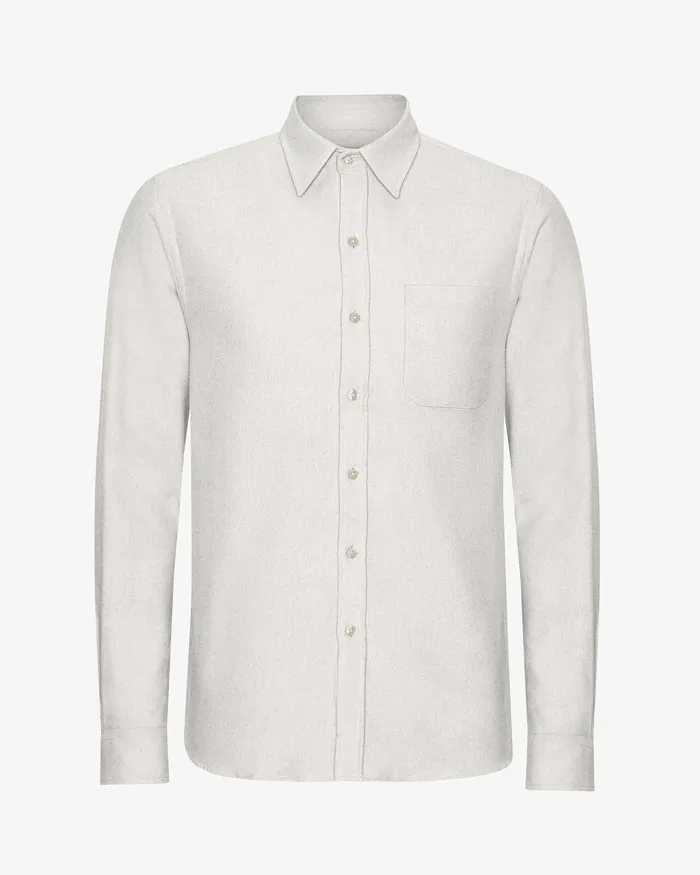 Shirts Organic Flannel Shirt 8211 Limestone Grey Colorfulstandard Men