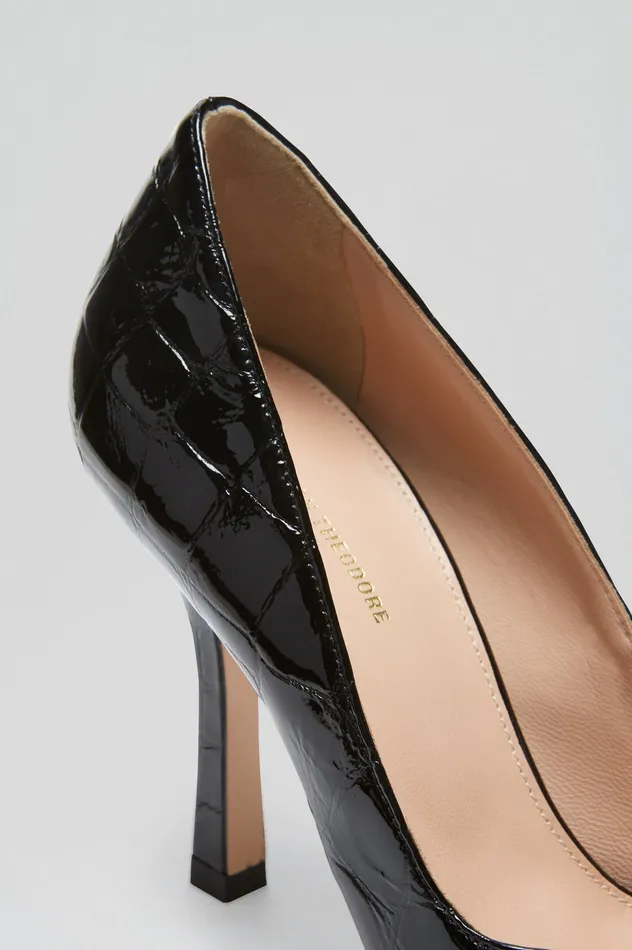Shoes LEATHER EMBOSSED PUMP 95 BLACK Scanlan Theodore Women