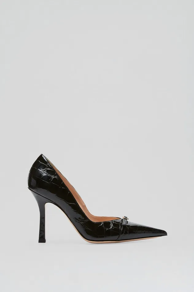 Shoes LEATHER EMBOSSED PUMP 95 BLACK Scanlan Theodore Women