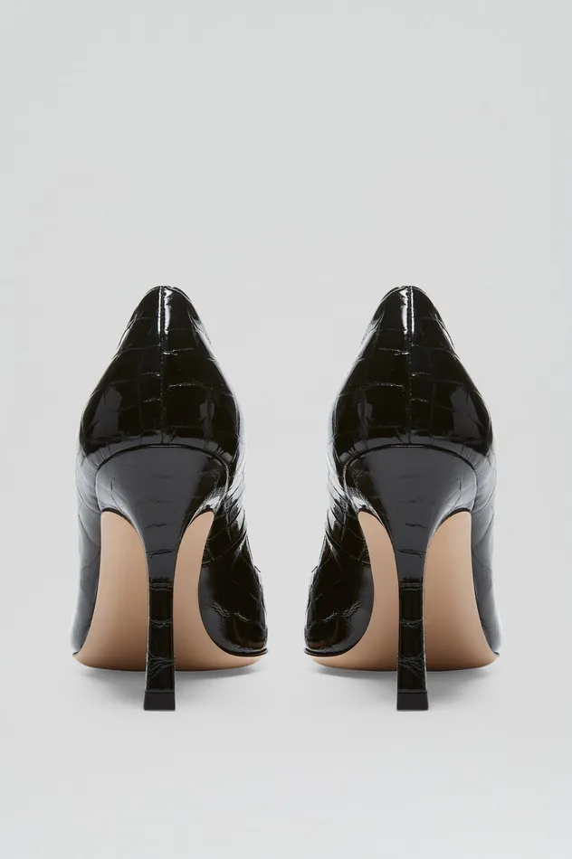 Shoes LEATHER EMBOSSED PUMP 95 BLACK Scanlan Theodore Women