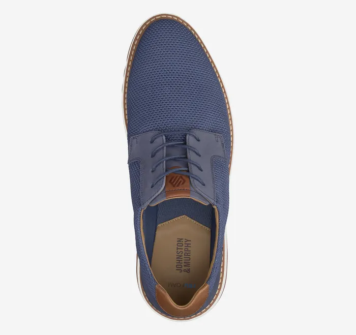 Shoes Men Braydon Knit Plain Toe Navy Knit Johnston and Murphy