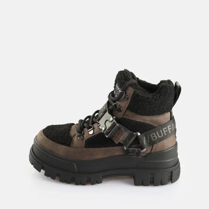 Shop Boots and AnkleBoots BUFFALO Aspha Com Mid Warm Brown Black