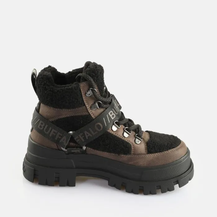 Shop Boots and AnkleBoots BUFFALO Aspha Com Mid Warm Brown Black