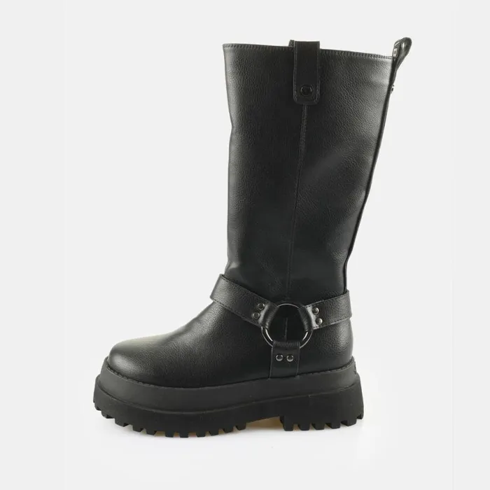 Shop Boots and AnkleBoots BUFFALO BFL PLUTO BIKER HI 8211 VEGAN NAPPA 8211 BLACK Black
