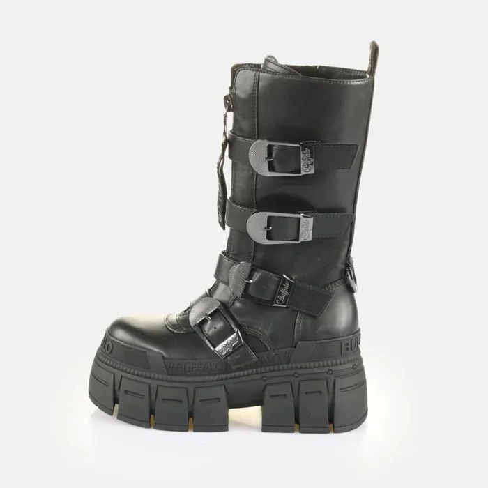 Shop Boots and AnkleBoots BUFFALO Gospher Biker Hi Zip Black