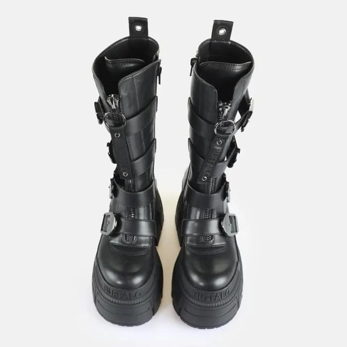 Shop Boots and AnkleBoots BUFFALO Gospher Biker Hi Zip Black