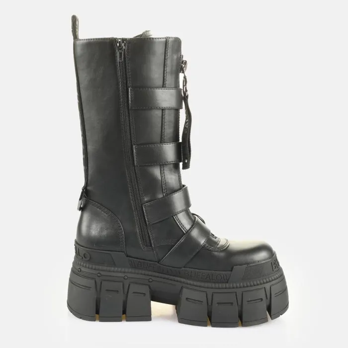 Shop Boots and AnkleBoots BUFFALO Gospher Biker Hi Zip Black