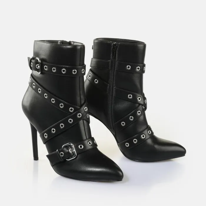 Shop Boots and AnkleBoots BUFFALO Juliet Belt Bootie Black